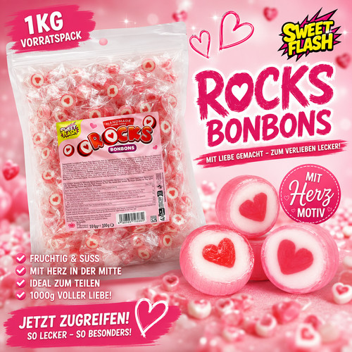 1kg rocks herz bonbons - 1kg,